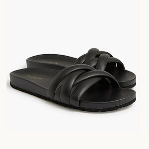 J. Crew Women’s Crisscross Slide Sandals - Black, size 9
